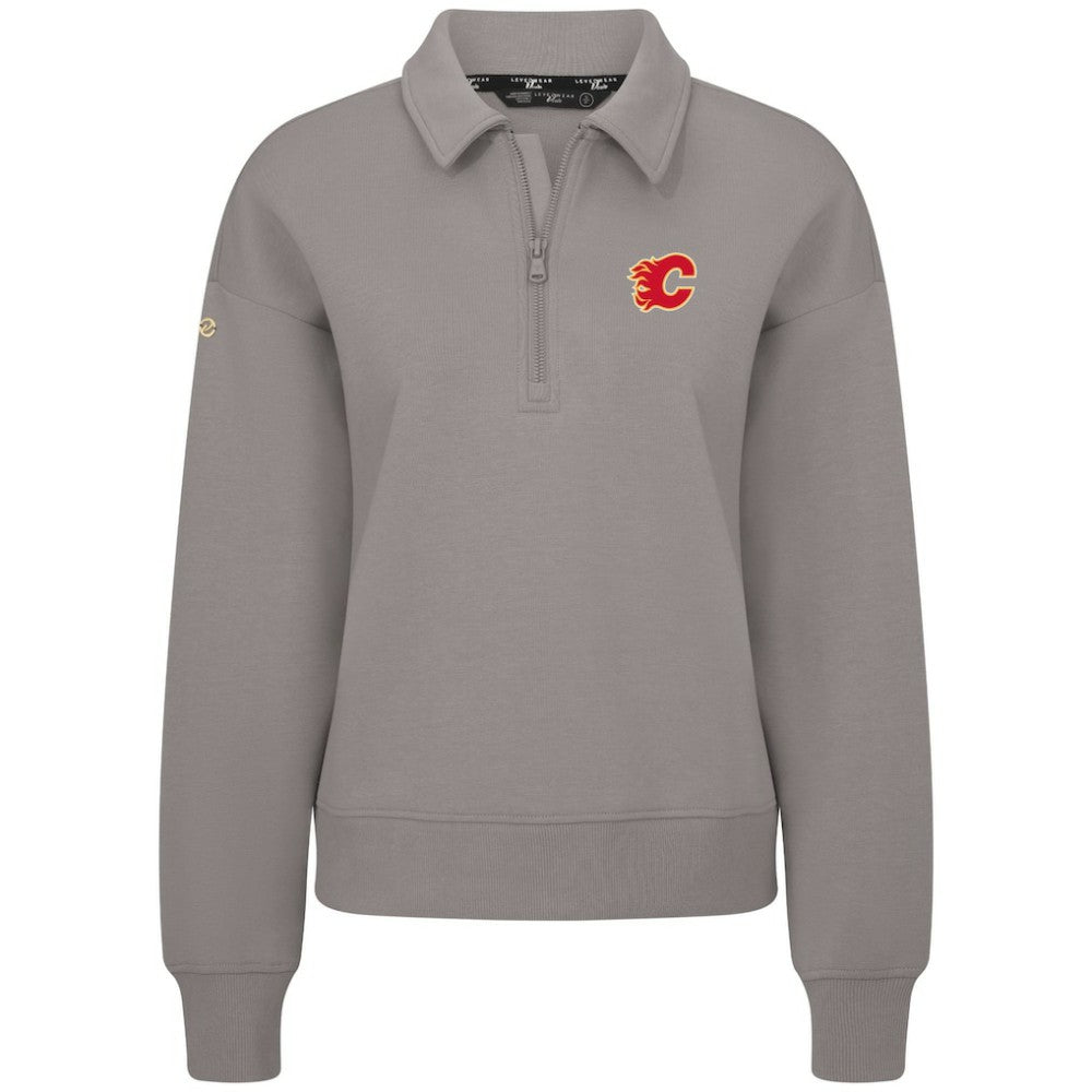 Calgary Flames Levelwear Women's Canmore Quarter-Zip Pullover Gray