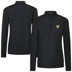 Pittsburgh Penguins Levelwear Women's Upright Quarter-Zip Pullover Black