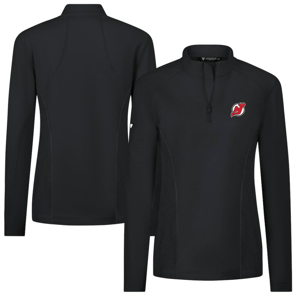 New Jersey Devils Levelwear Women's Upright Quarter-Zip Pullover Black