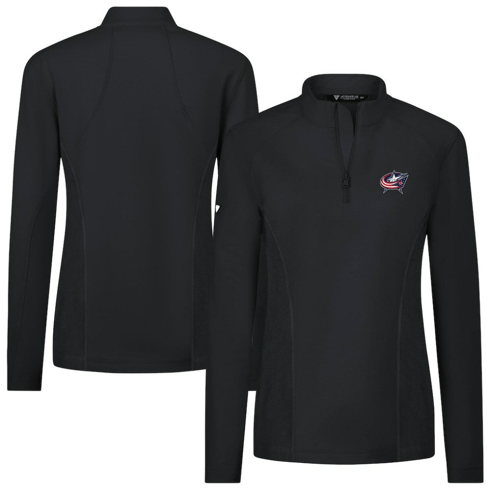 Columbus Blue Jackets Levelwear Women's Upright Quarter-Zip Pullover Black