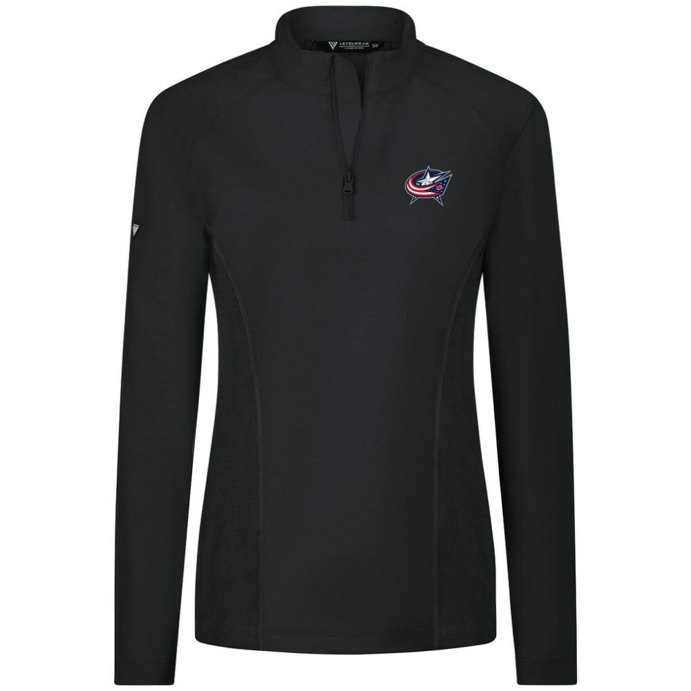 Columbus Blue Jackets Levelwear Women's Upright Quarter-Zip Pullover Black