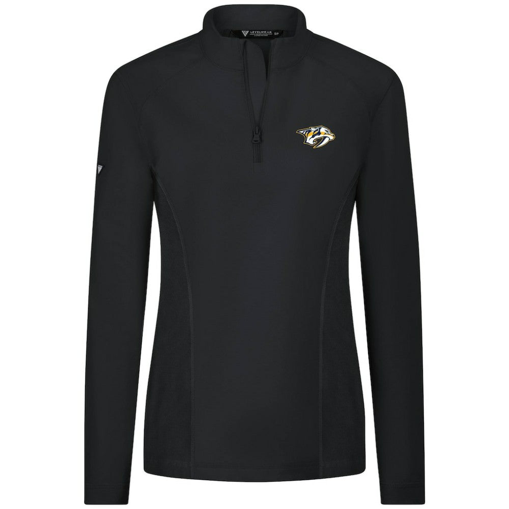 Nashville Predators Levelwear Women's Upright Quarter-Zip Pullover Black