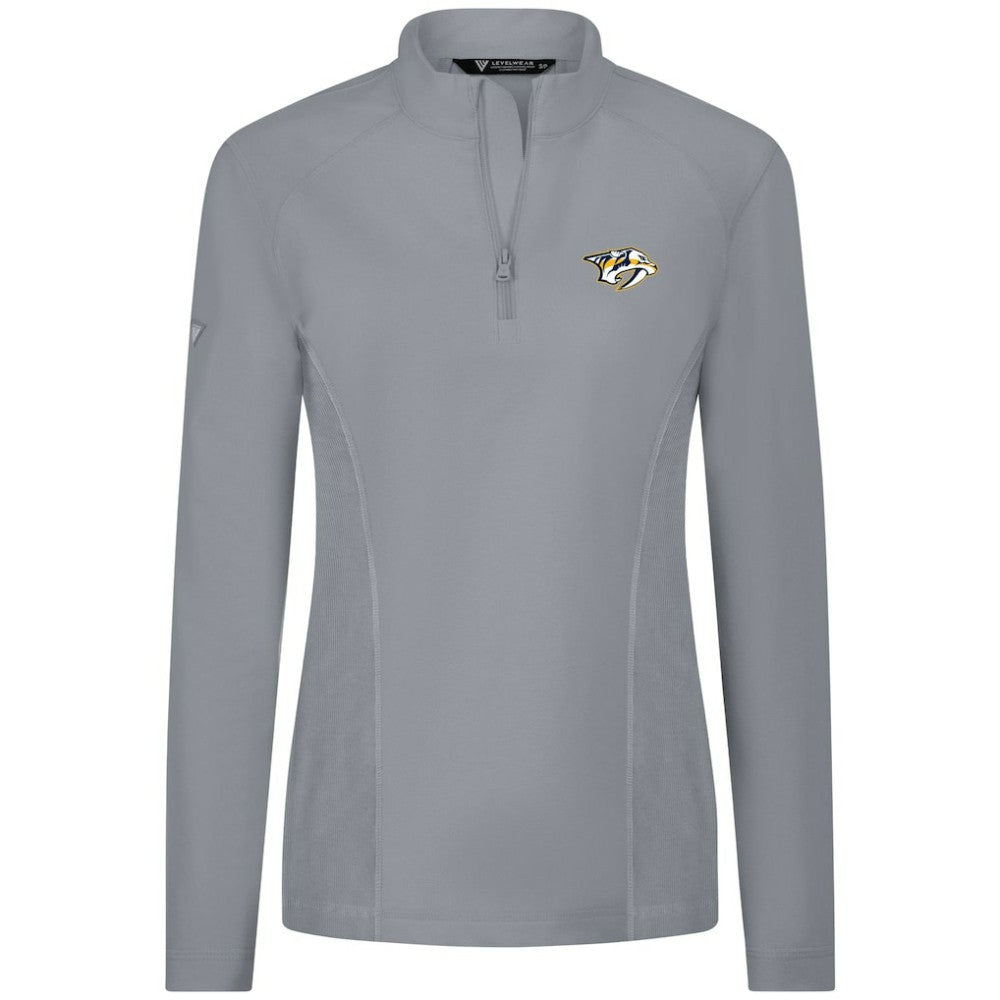 Nashville Predators Levelwear Women's Upright Quarter-Zip Pullover Gray