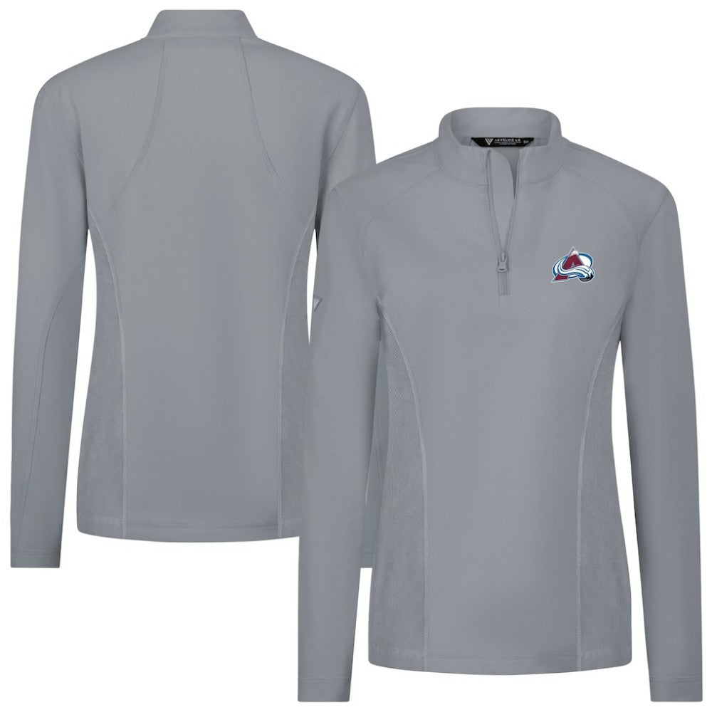 Colorado Avalanche Levelwear Women's Upright Quarter-Zip Pullover Gray