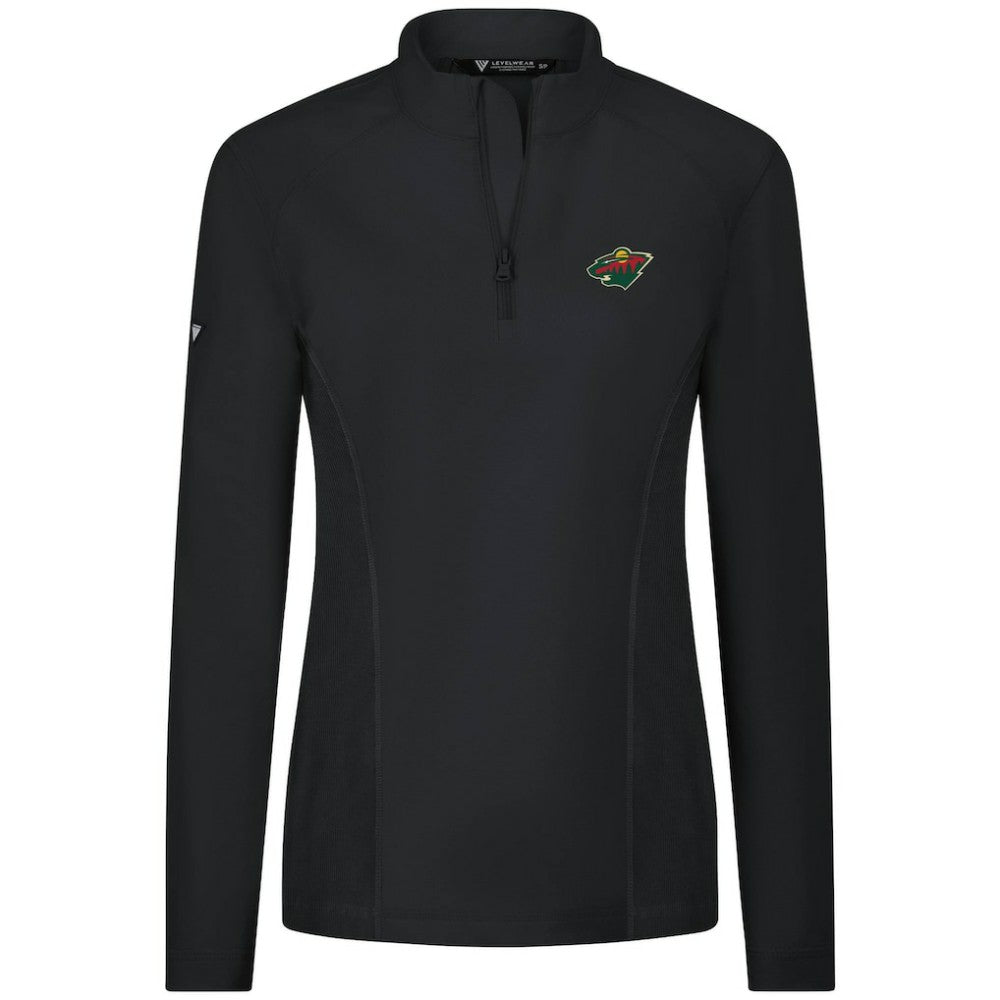 Minnesota Wild Levelwear Women's Upright Quarter-Zip Pullover Black