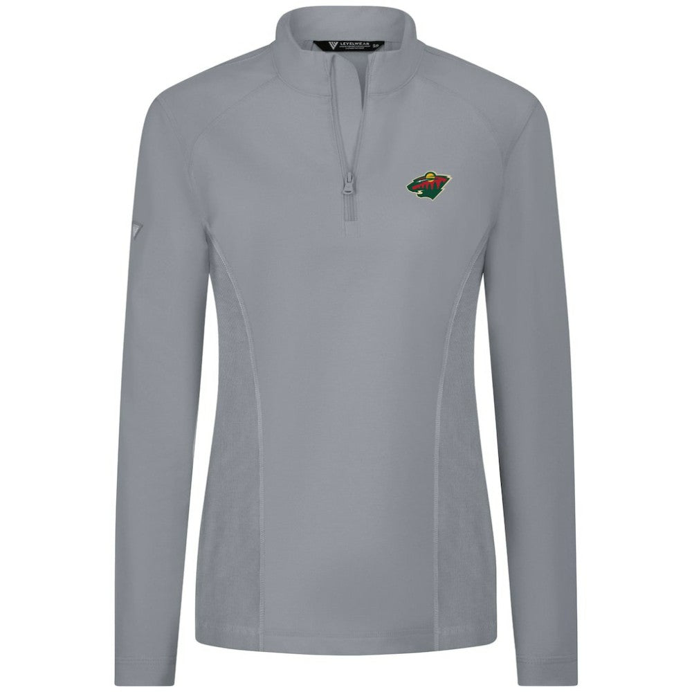 Minnesota Wild Levelwear Women's Upright Quarter-Zip Pullover Gray