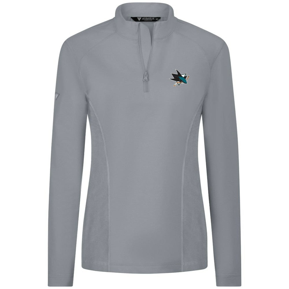 San Jose Sharks Levelwear Women's Upright Quarter-Zip Pullover Gray