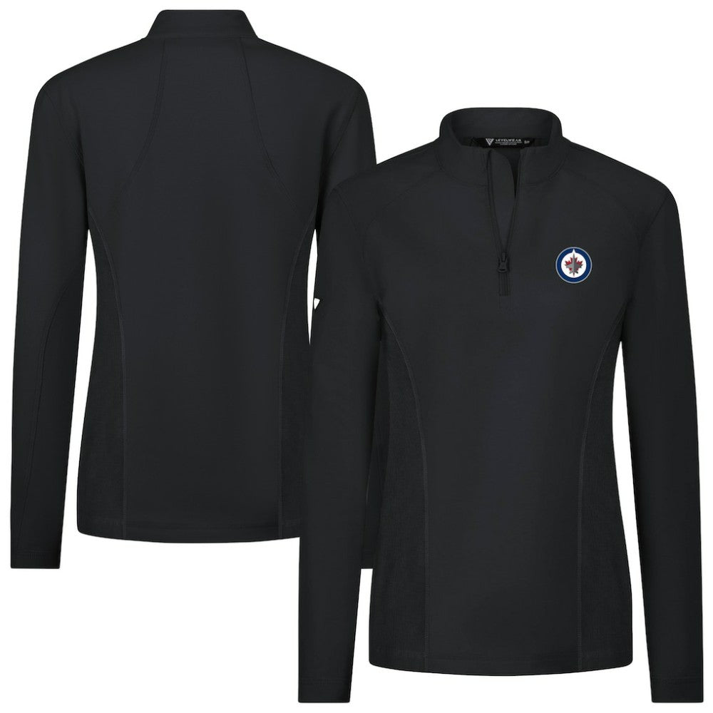 Winnipeg Jets Levelwear Women's Upright Quarter-Zip Pullover Black