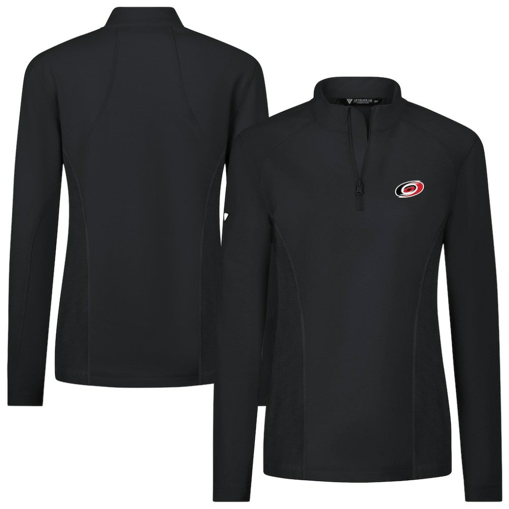 Carolina Hurricanes Levelwear Women's Upright Quarter-Zip Pullover Black