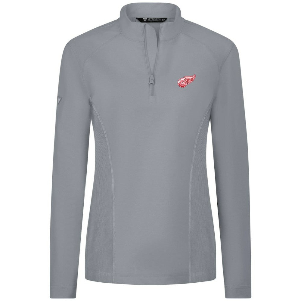 Detroit Red Wings Levelwear Women's Upright Quarter-Zip Pullover Gray