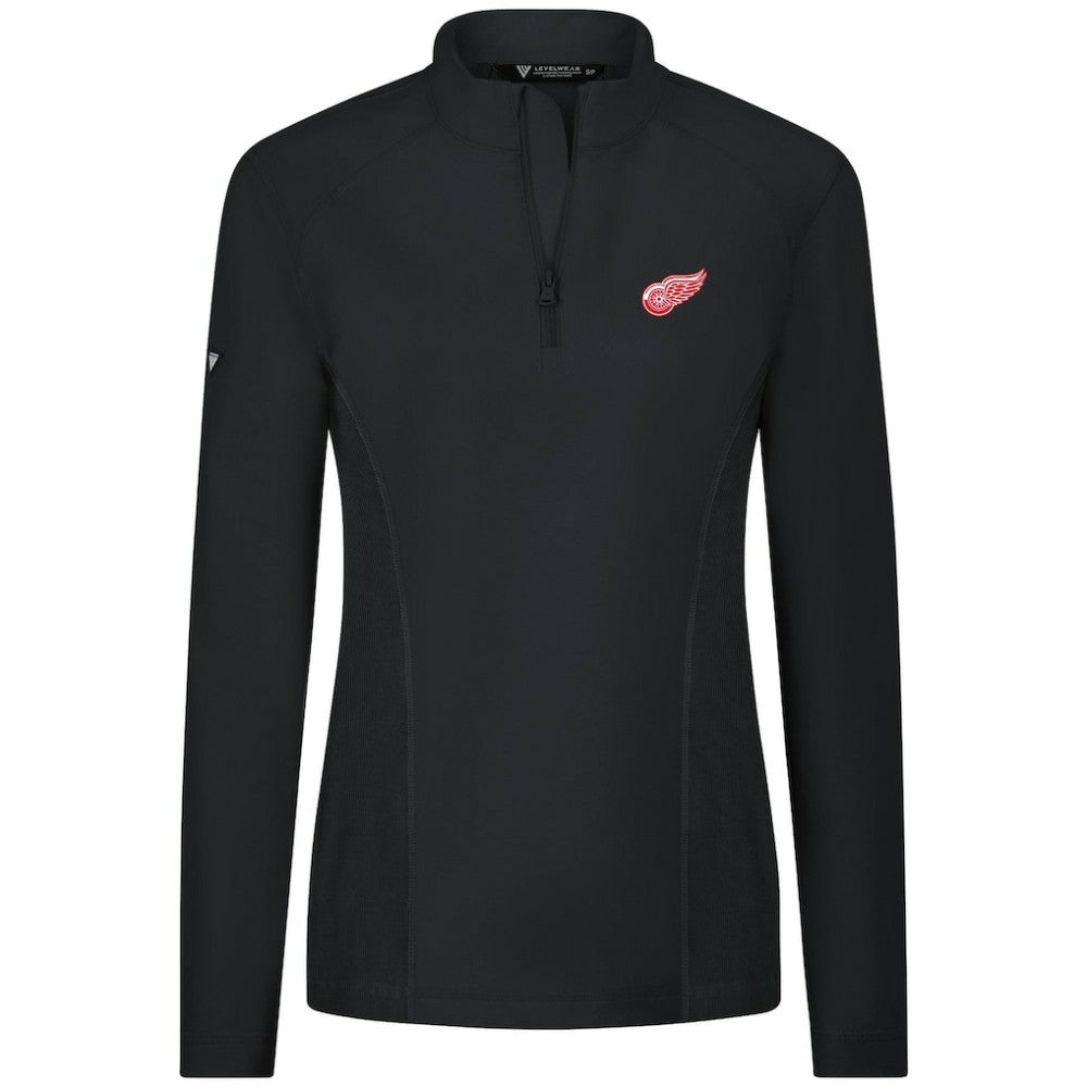 Detroit Red Wings Levelwear Women's Upright Quarter-Zip Pullover Black