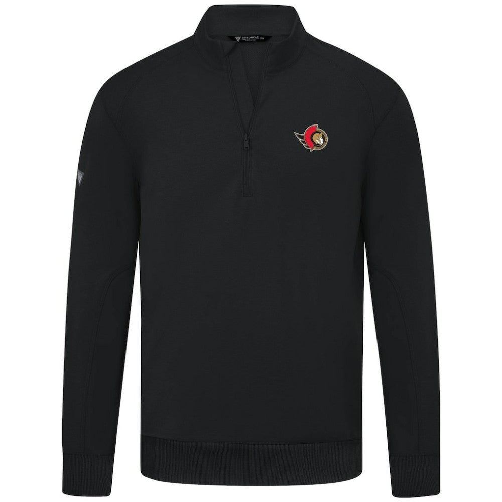 Ottawa Senators Levelwear Upright Tri-Blend Quarter-Zip Pullover Black