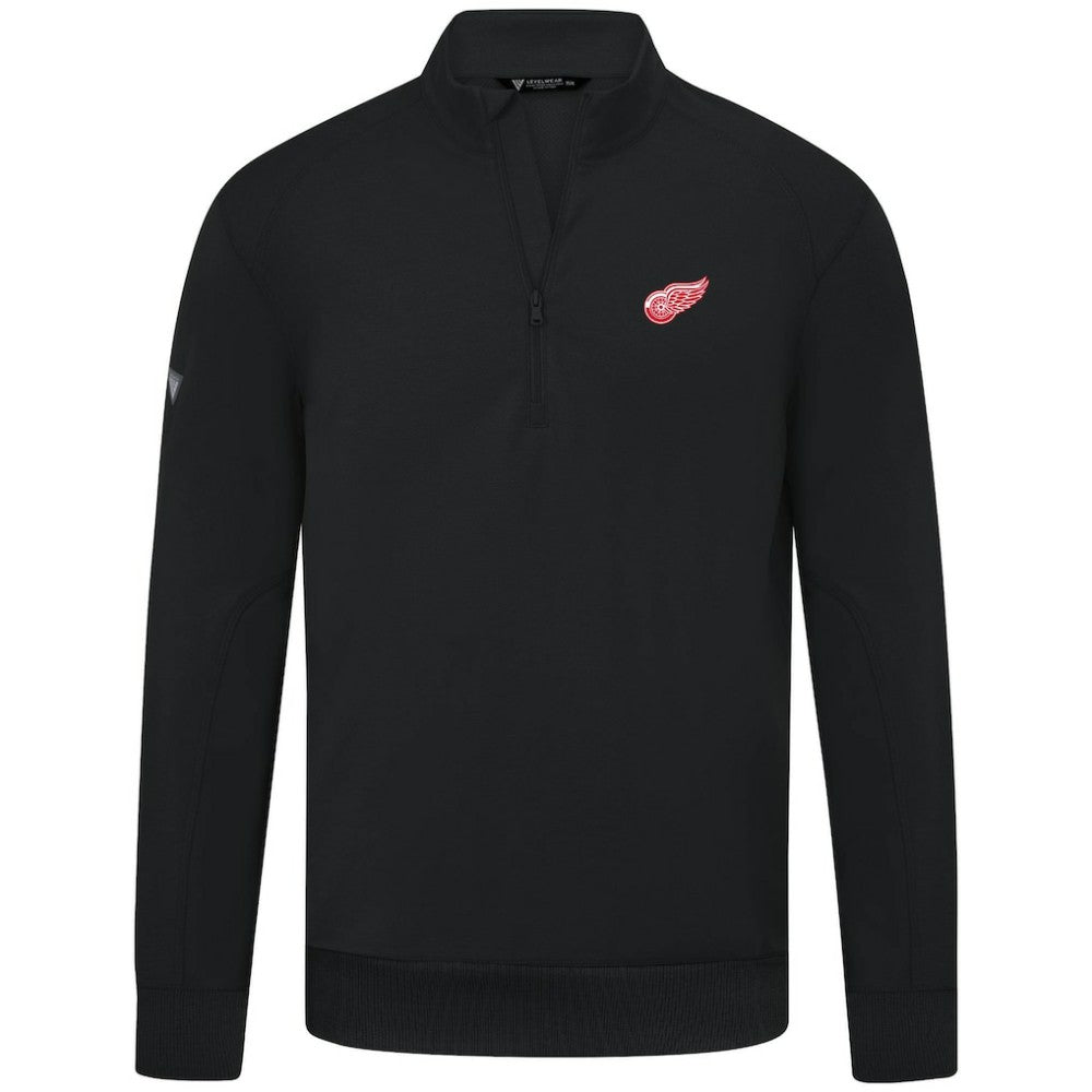 Detroit Red Wings Levelwear Upright Tri-Blend Quarter-Zip Pullover Black
