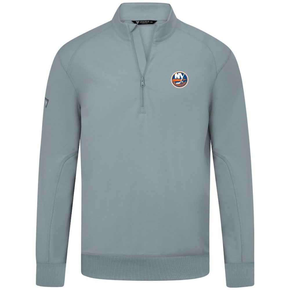 New York Islanders Levelwear Upright Tri-Blend Quarter-Zip Pullover Gray