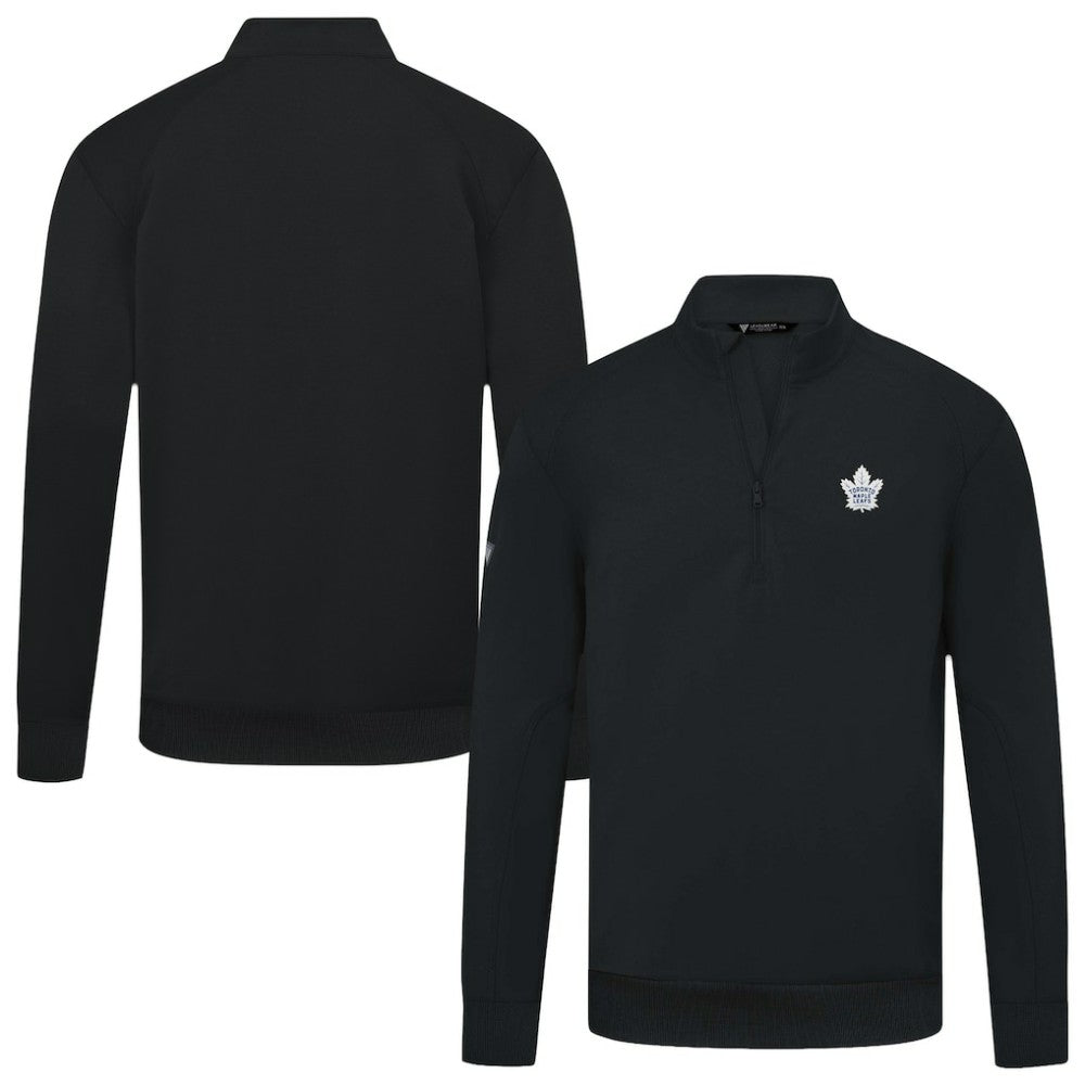 Toronto Maple Leafs Levelwear Upright Tri-Blend Quarter-Zip Pullover Black