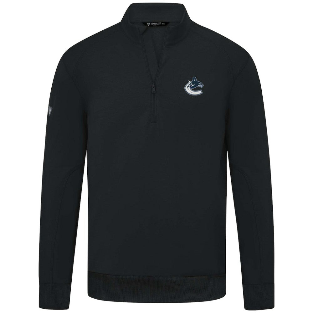 Vancouver Canucks Levelwear Upright Tri-Blend Quarter-Zip Pullover Black