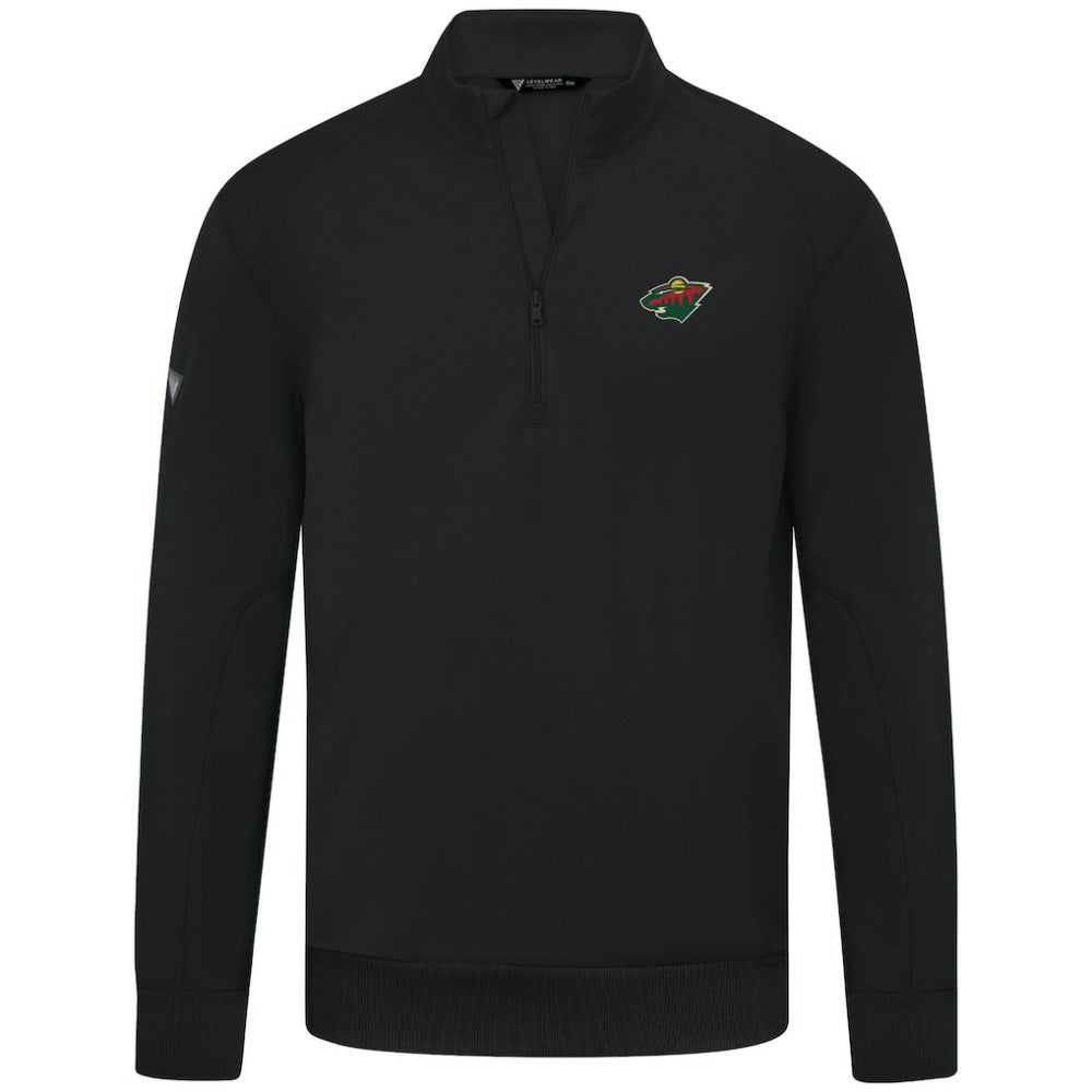 Minnesota Wild Levelwear Upright Tri-Blend Quarter-Zip Pullover Black