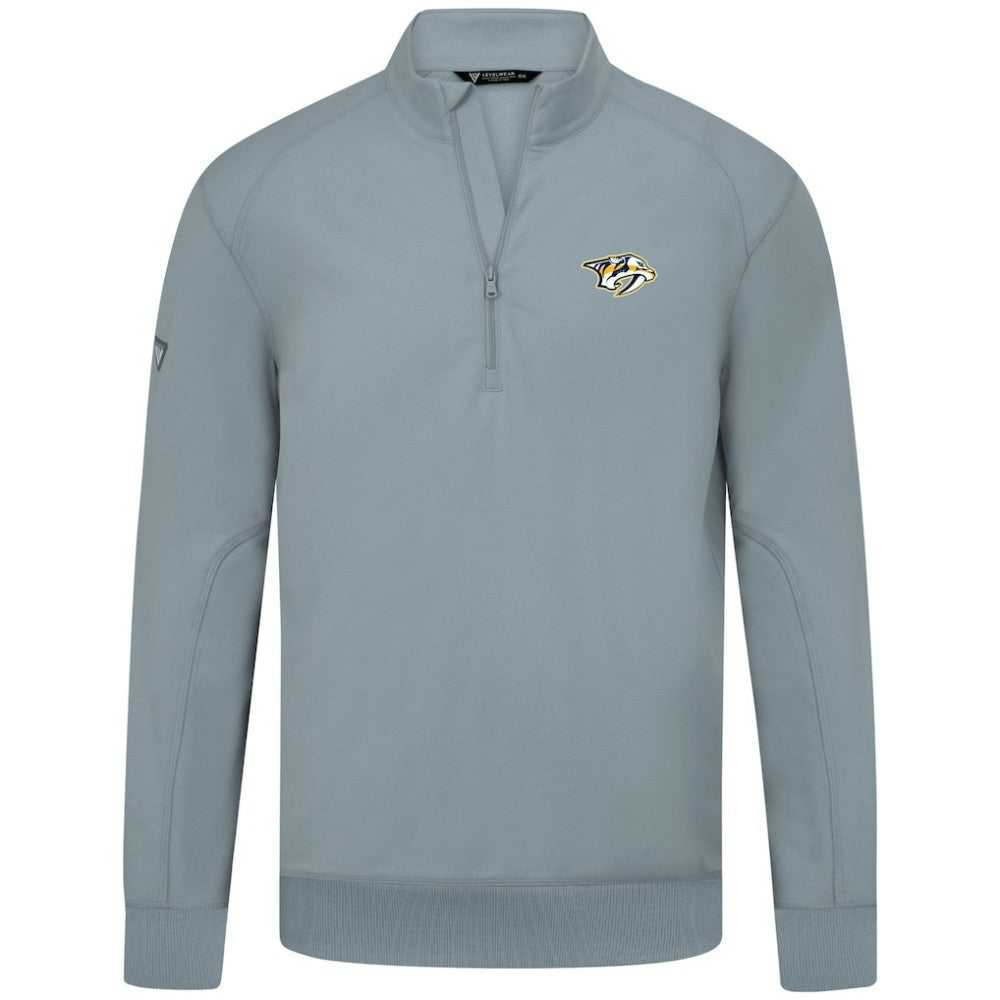 Nashville Predators Levelwear Upright Tri-Blend Quarter-Zip Pullover Gray