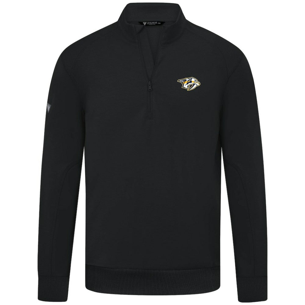 Nashville Predators Levelwear Upright Tri-Blend Quarter-Zip Pullover Black