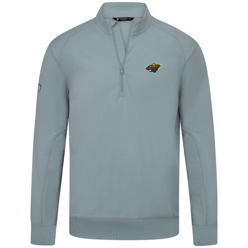 Minnesota Wild Levelwear Upright Tri-Blend Quarter-Zip Pullover Gray