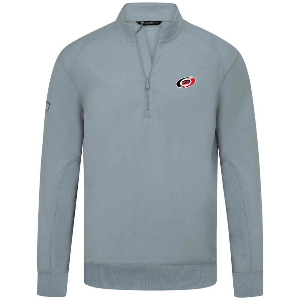Carolina Hurricanes Levelwear Upright Tri-Blend Quarter-Zip Pullover Gray