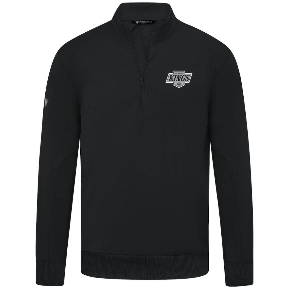 Los Angeles Kings Levelwear Upright Tri-Blend Quarter-Zip Pullover Black
