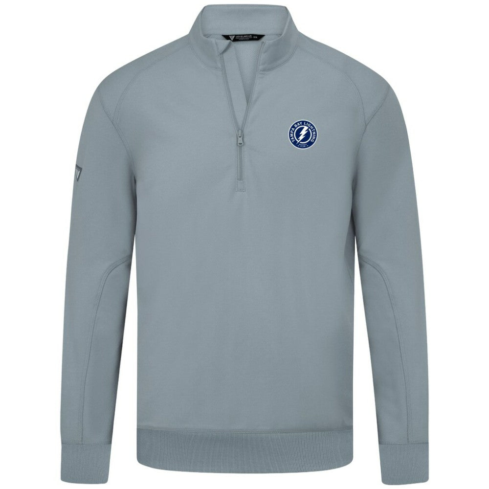 Tampa Bay Lightning Levelwear Upright Tri-Blend Quarter-Zip Pullover Gray