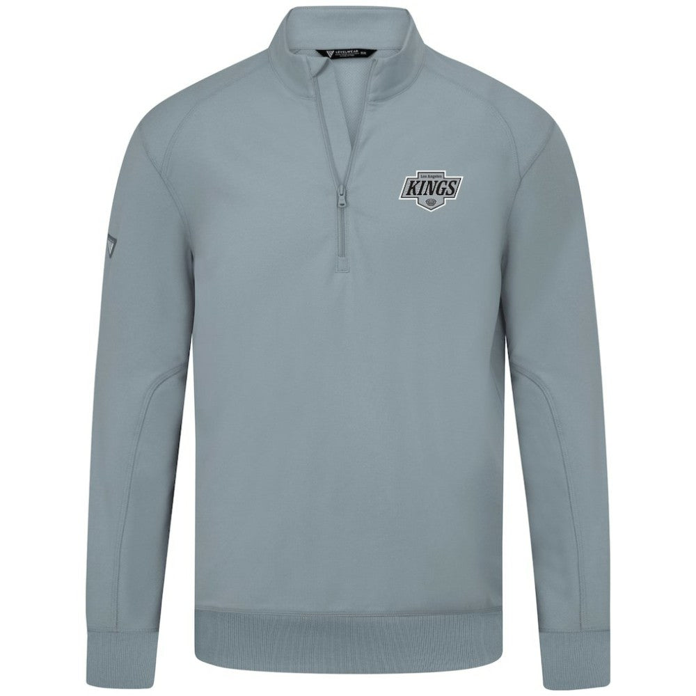 Los Angeles Kings Levelwear Upright Tri-Blend Quarter-Zip Pullover Gray