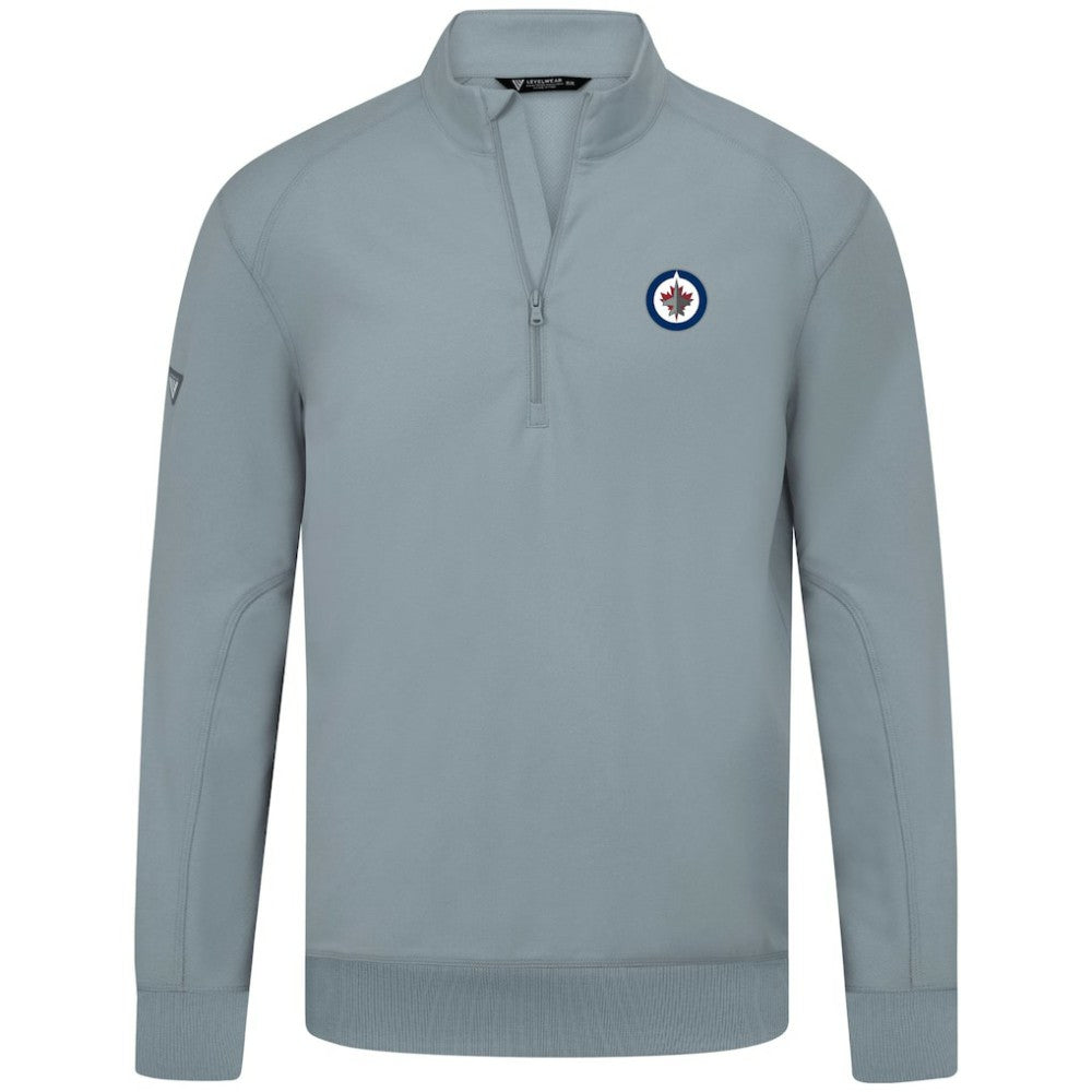 Winnipeg Jets Levelwear Upright Tri-Blend Quarter-Zip Pullover Gray