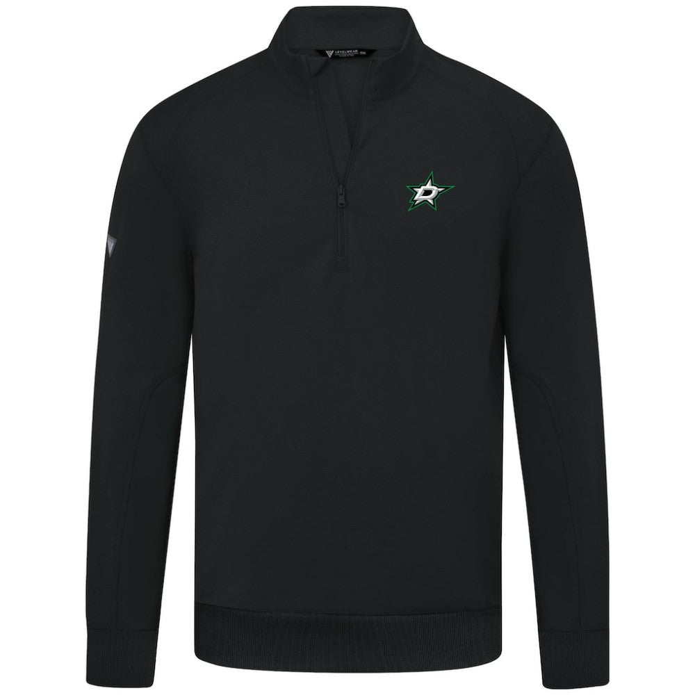 Dallas Stars Levelwear Upright Tri-Blend Quarter-Zip Pullover Black
