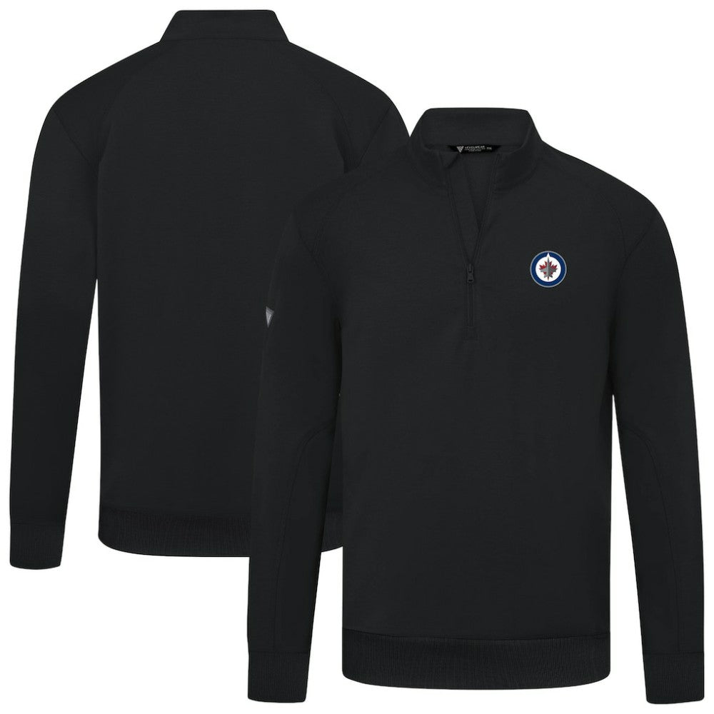 Winnipeg Jets Levelwear Upright Tri-Blend Quarter-Zip Pullover Black
