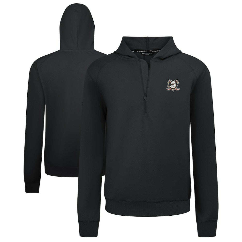 Anaheim Ducks Levelwear Technic Quarter-Zip Pullover Hoodie Black