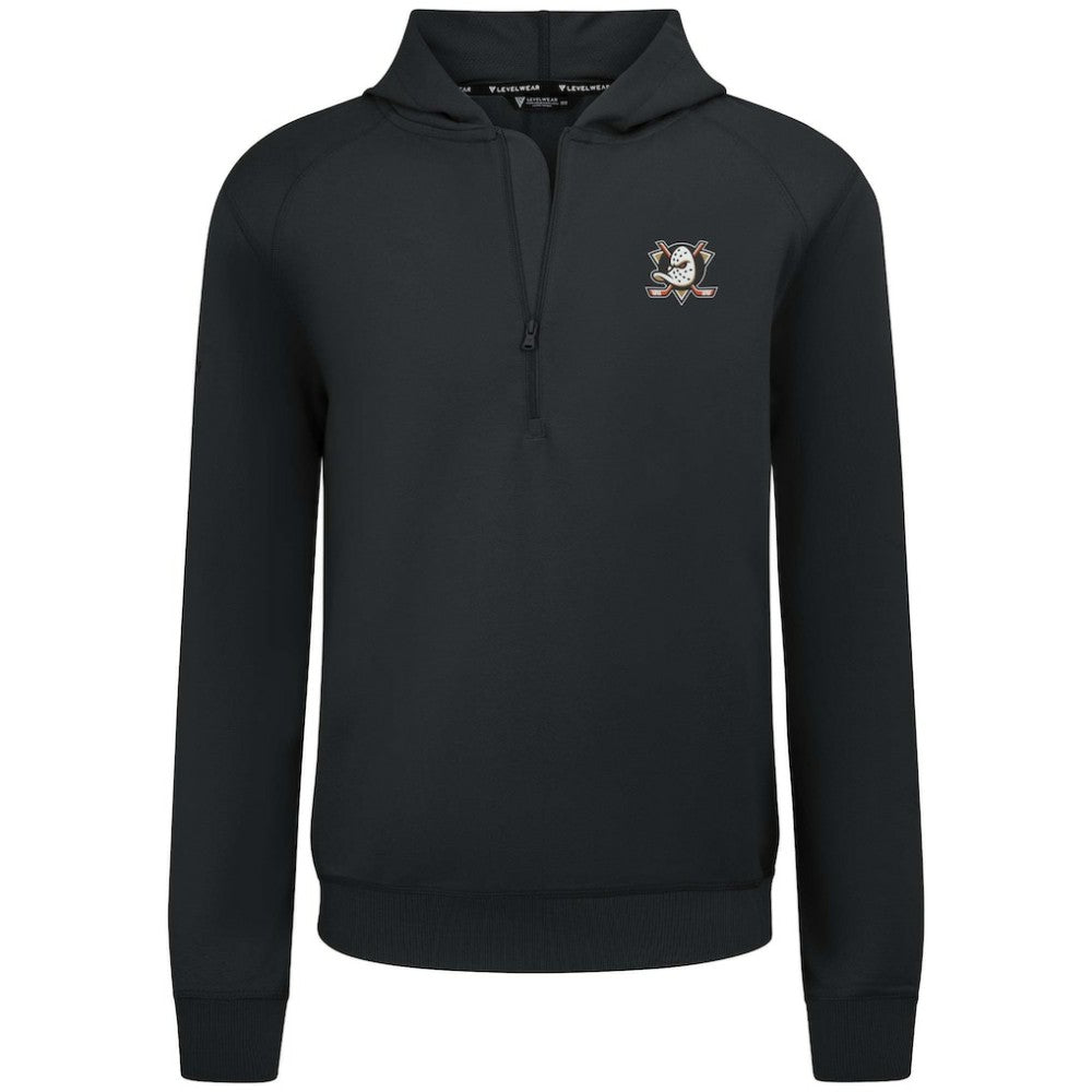 Anaheim Ducks Levelwear Technic Quarter-Zip Pullover Hoodie Black