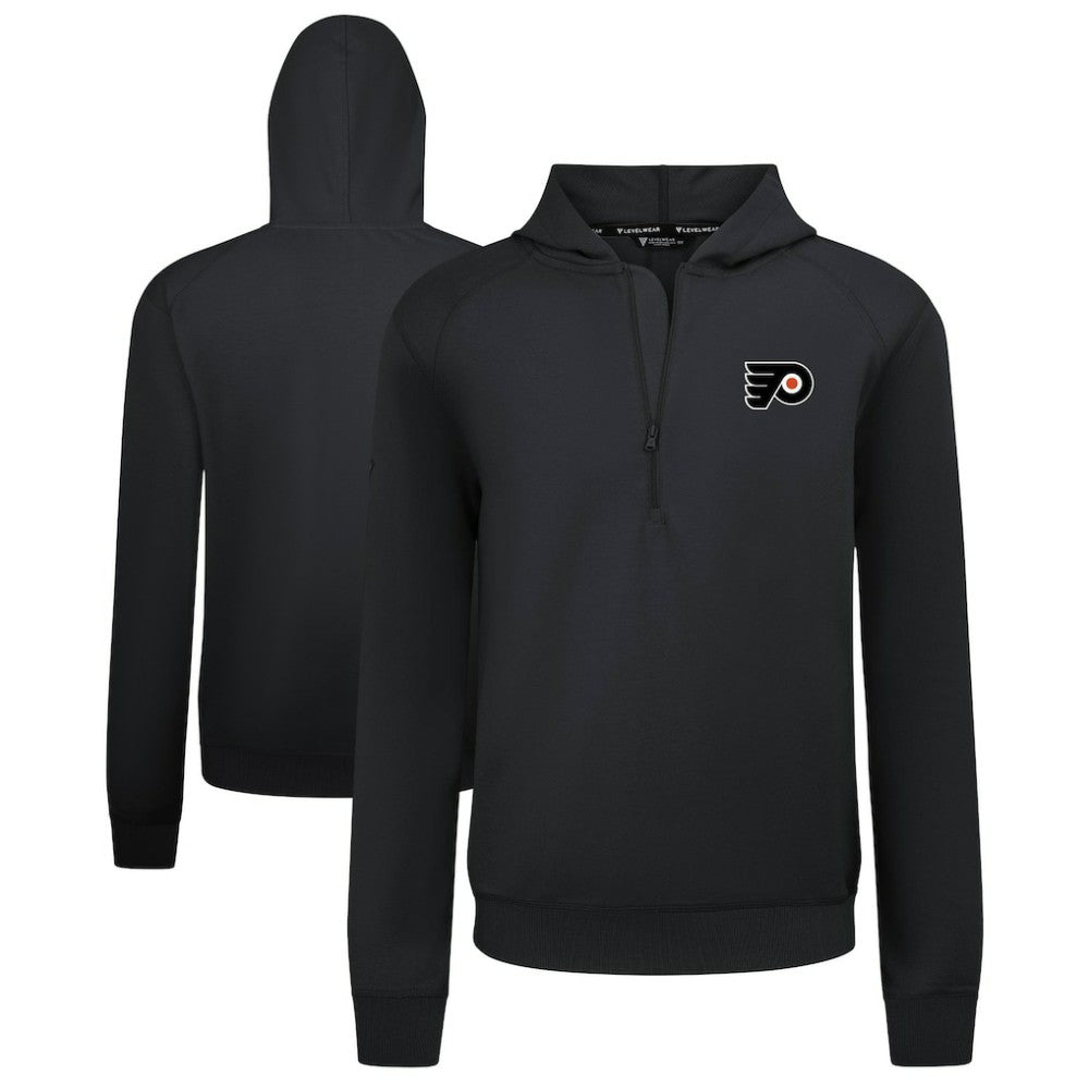 Philadelphia Flyers Levelwear Technic Quarter-Zip Pullover Hoodie Black