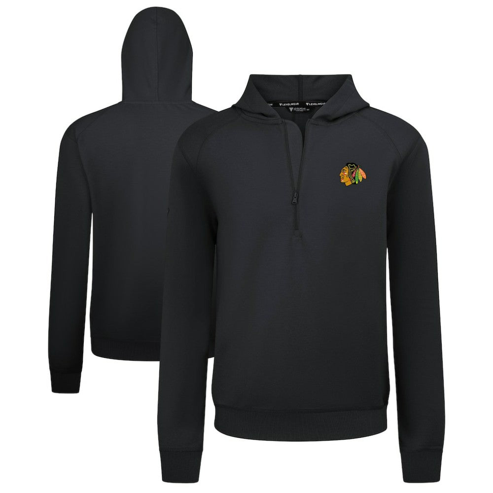 Chicago Blackhawks Levelwear Technic Quarter-Zip Pullover Hoodie Black