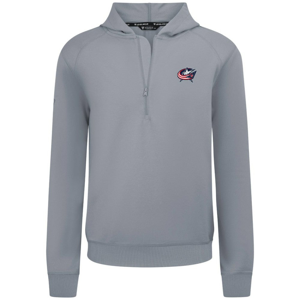Columbus Blue Jackets Levelwear Technic Quarter-Zip Pullover Hoodie Gray