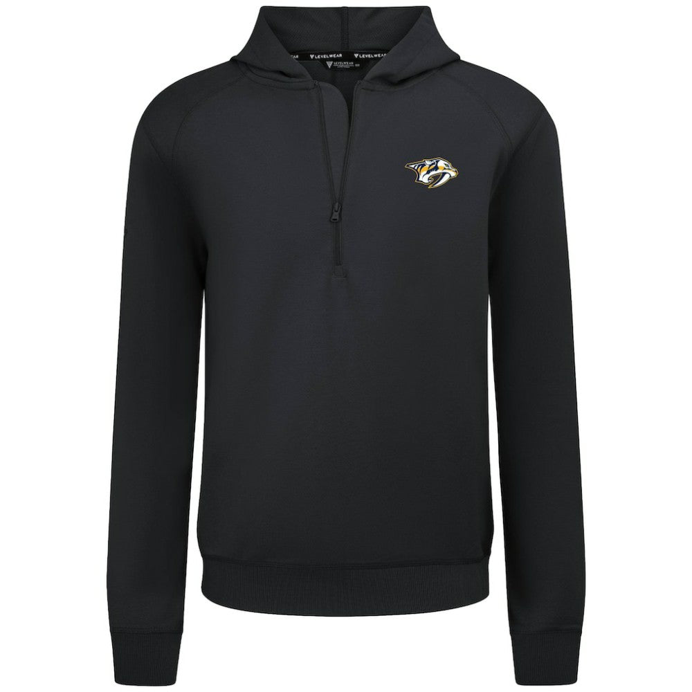 Nashville Predators Levelwear Technic Quarter-Zip Pullover Hoodie Black