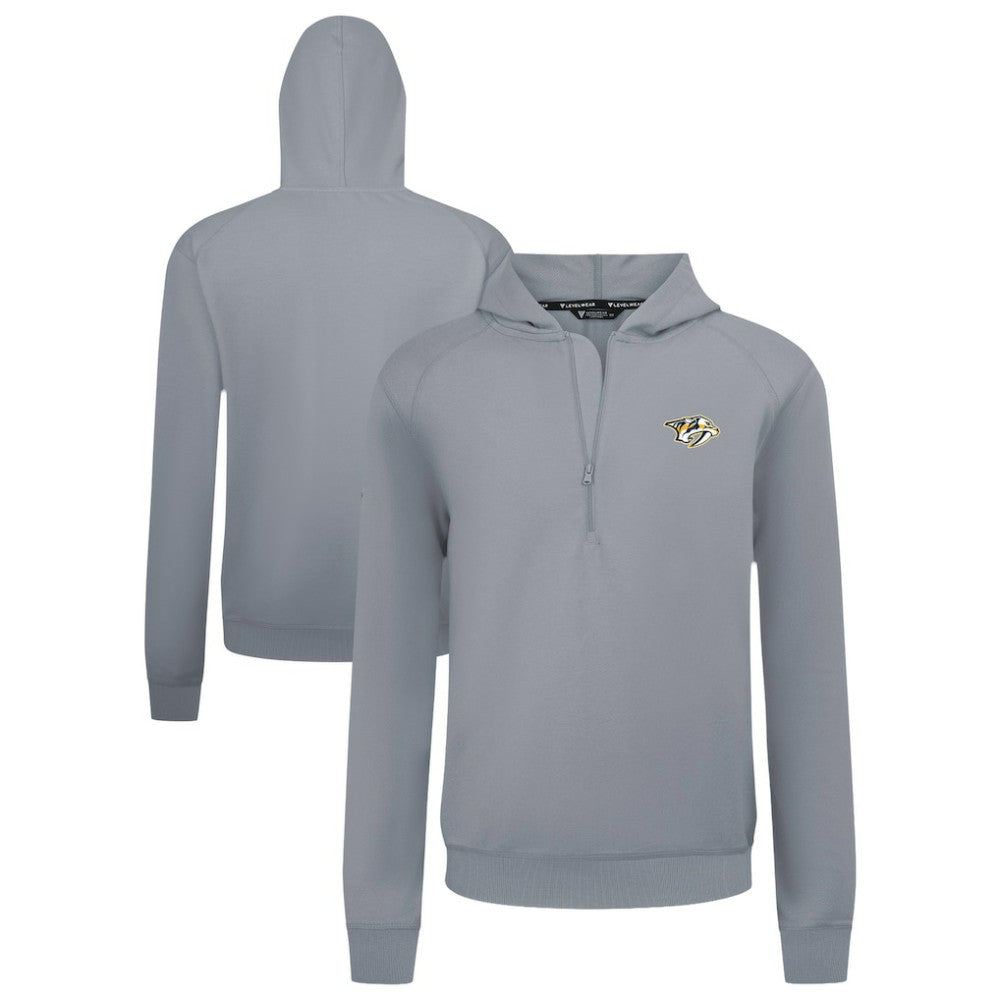 Nashville Predators Levelwear Technic Quarter-Zip Pullover Hoodie Gray