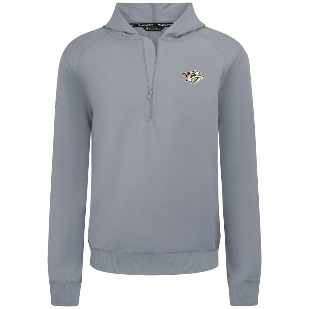 Nashville Predators Levelwear Technic Quarter-Zip Pullover Hoodie Gray