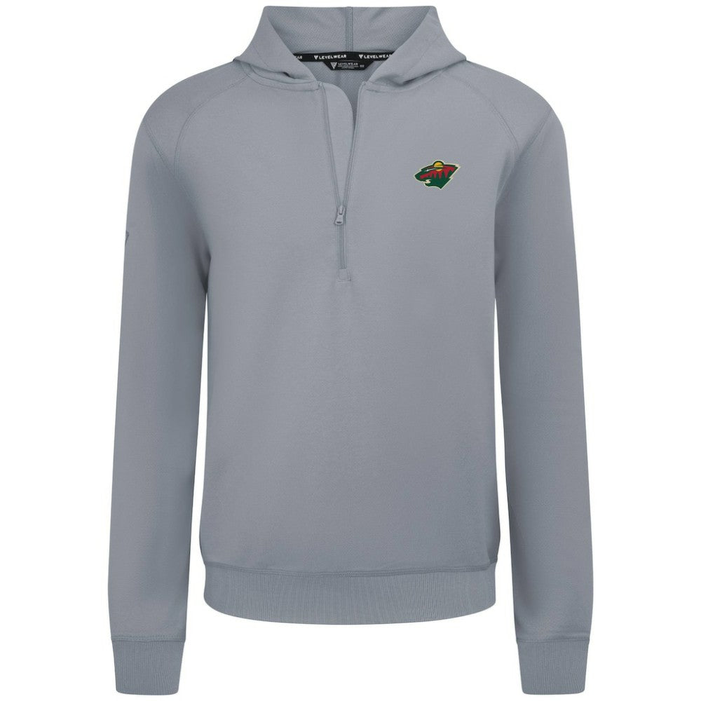 Minnesota Wild Levelwear Technic Quarter-Zip Pullover Hoodie Gray