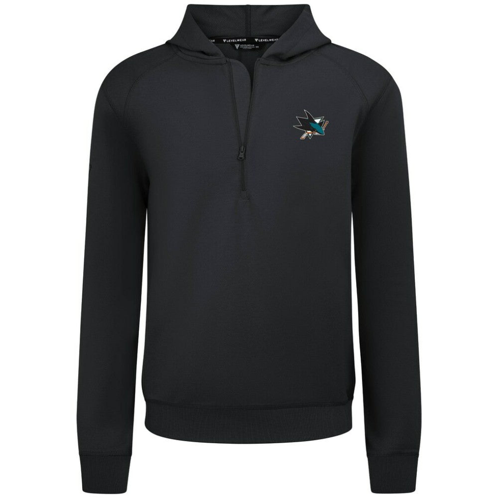 San Jose Sharks Levelwear Technic Quarter-Zip Pullover Hoodie Black