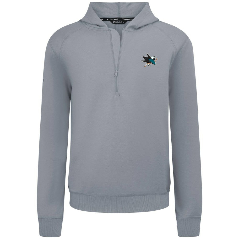 San Jose Sharks Levelwear Technic Quarter-Zip Pullover Hoodie Gray