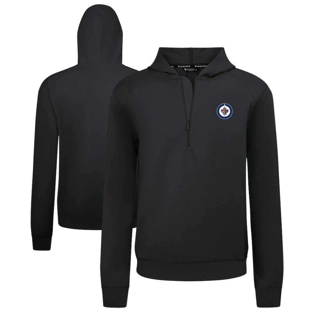 Winnipeg Jets Levelwear Technic Quarter-Zip Pullover Hoodie Black