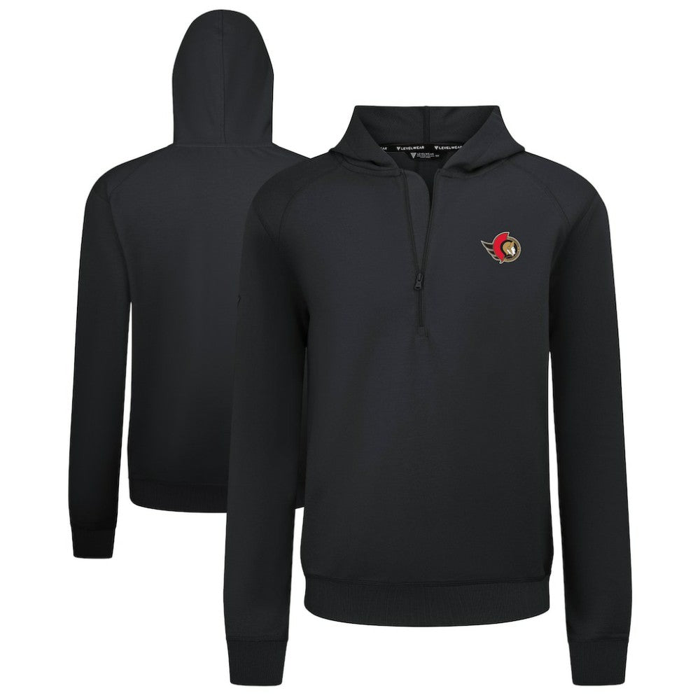 Ottawa Senators Levelwear Technic Quarter-Zip Pullover Hoodie Black
