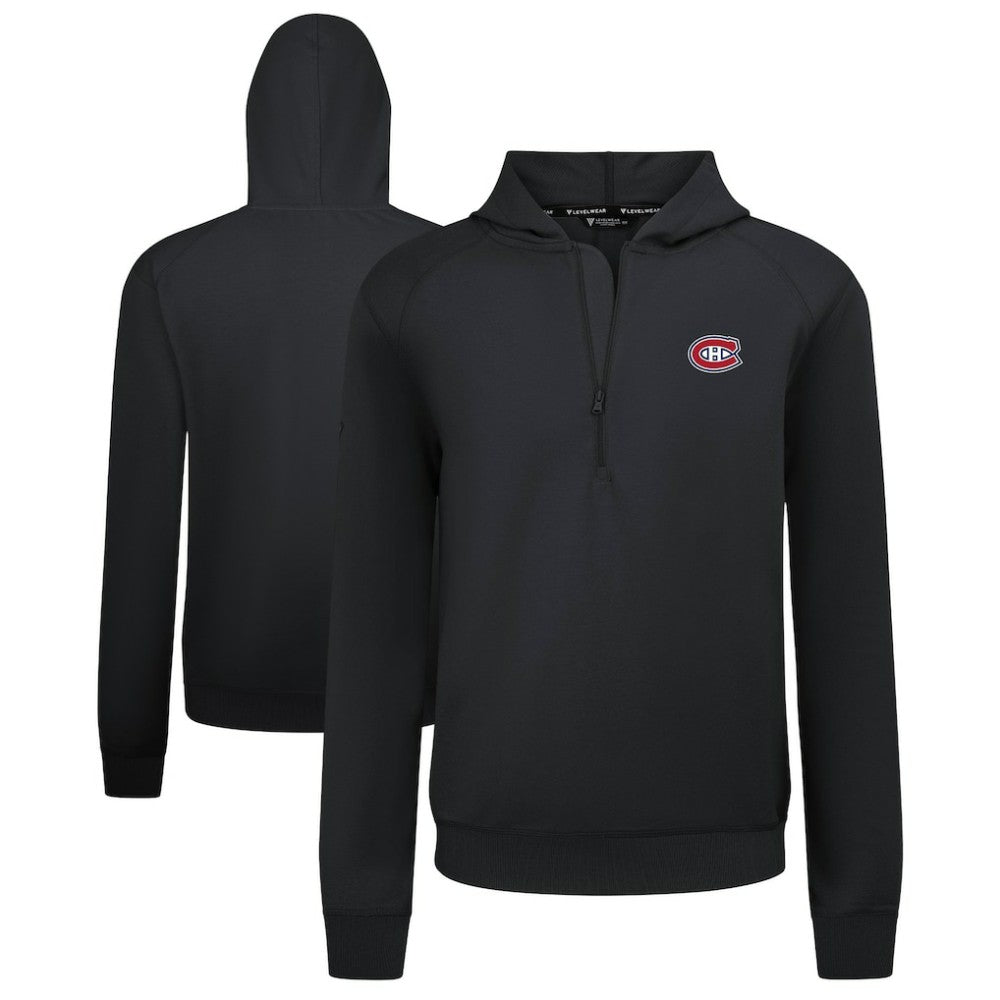 Montreal Canadiens Levelwear Technic Quarter-Zip Pullover Hoodie Black