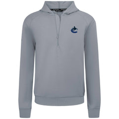 Vancouver Canucks Levelwear Technic Quarter-Zip Pullover Hoodie Gray