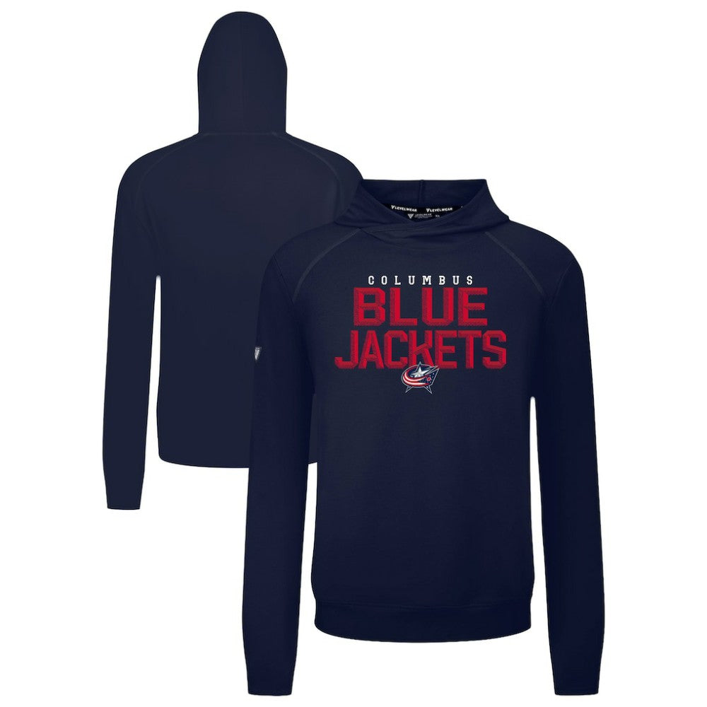 Columbus Blue Jackets Levelwear Mandate Carve Tri-Blend Pullover Hoodie Navy