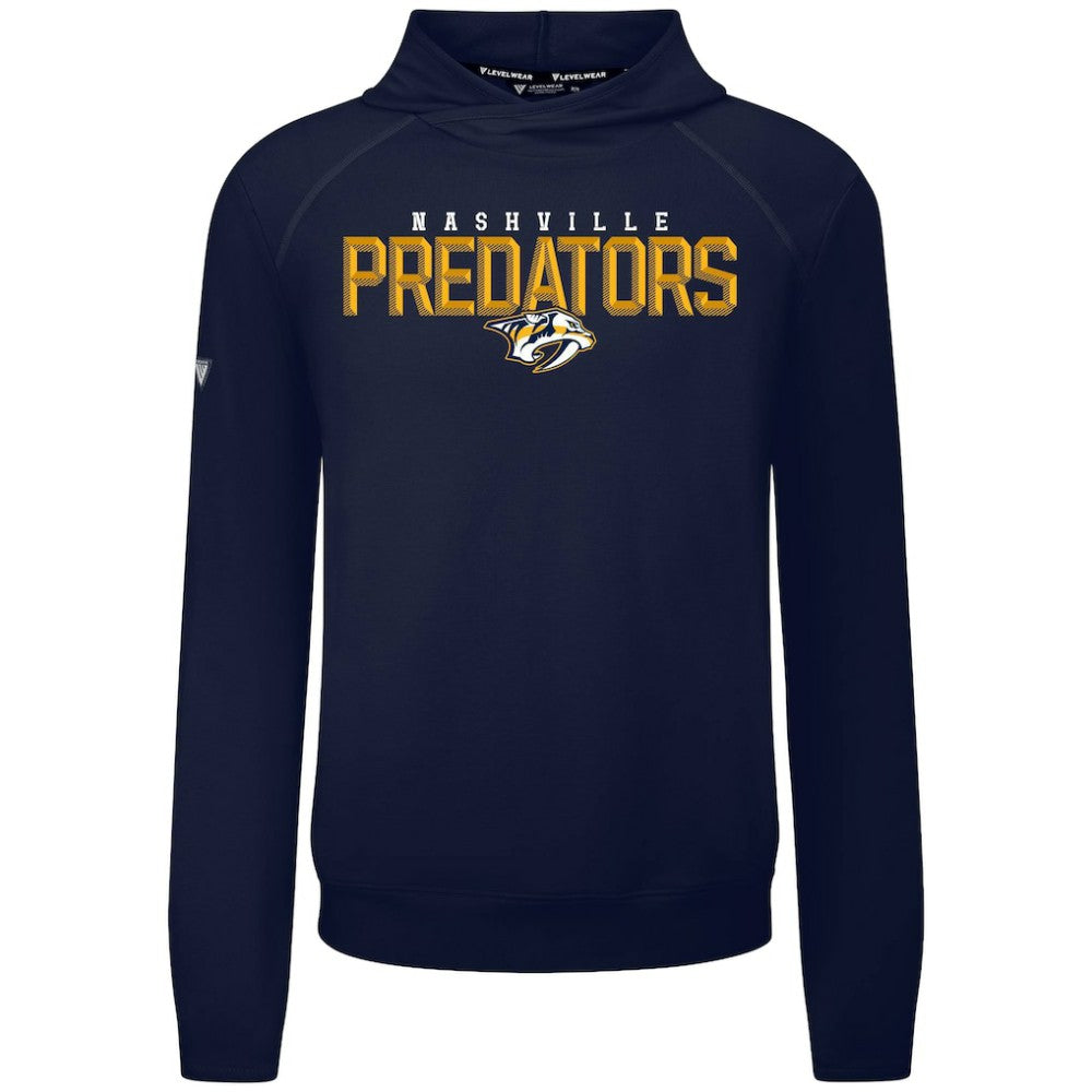 Nashville Predators Levelwear Mandate Carve Tri-Blend Pullover Hoodie Navy