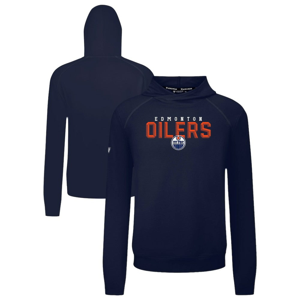 Edmonton Oilers Levelwear Mandate Carve Tri-Blend Pullover Hoodie Navy