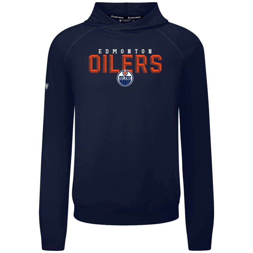 Edmonton Oilers Levelwear Mandate Carve Tri-Blend Pullover Hoodie Navy